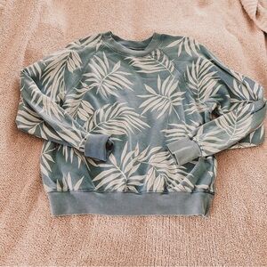 Billabong Tropical Leaf Print Sweatshirt - Green and Cream